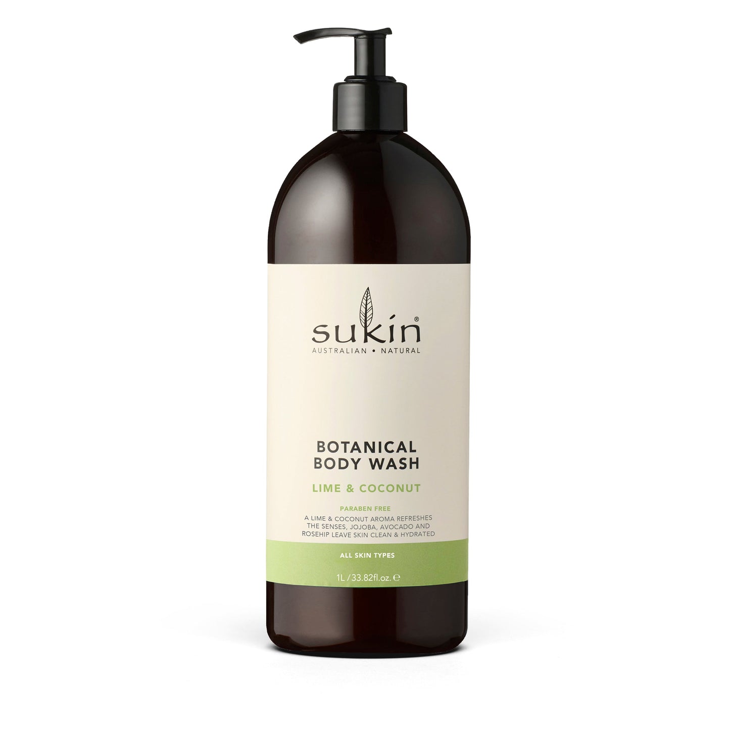 Sukin Botanical Body Wash Lime Coconut Pump 1l
