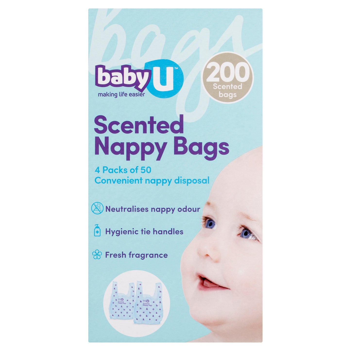 Baby U Nappy Bags 200 Pack