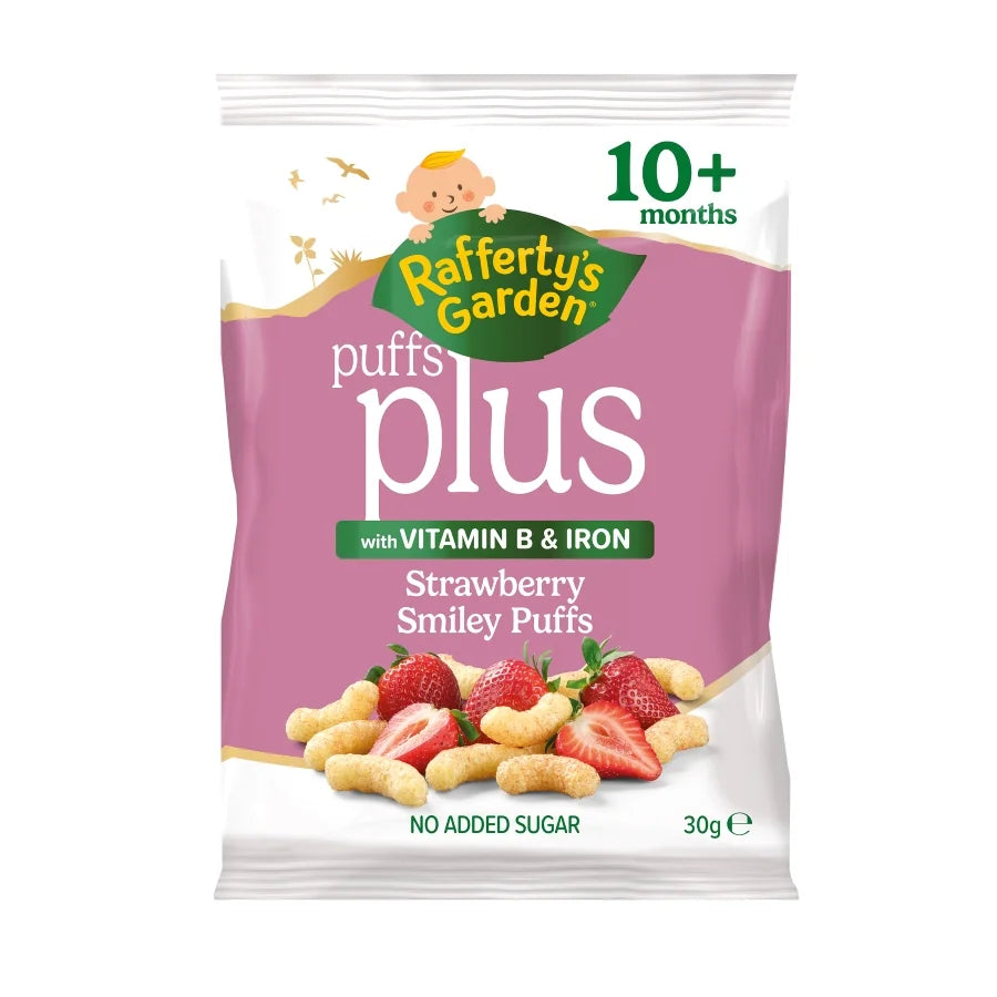 Rafferty’s Garden Puffs Plus Strawberry Smiley Puffs 10m+ 30g PACK OF 5