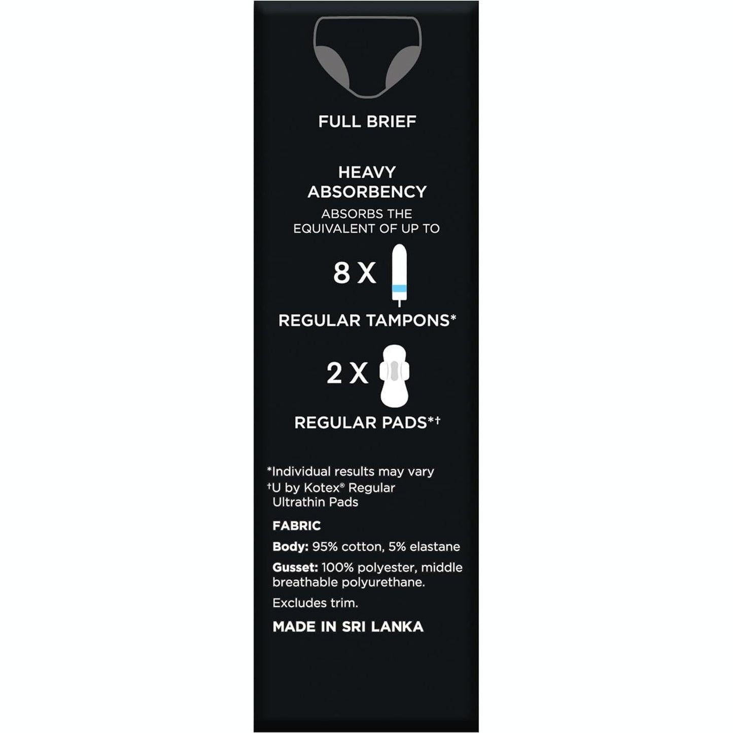 U by Kotex Brief Teen Size Y10-12