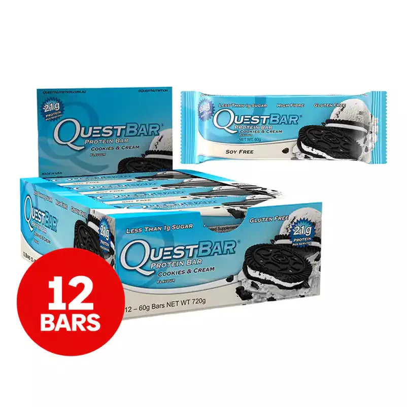 Quest Protein Bar Cookies and Cream 60g 12PK