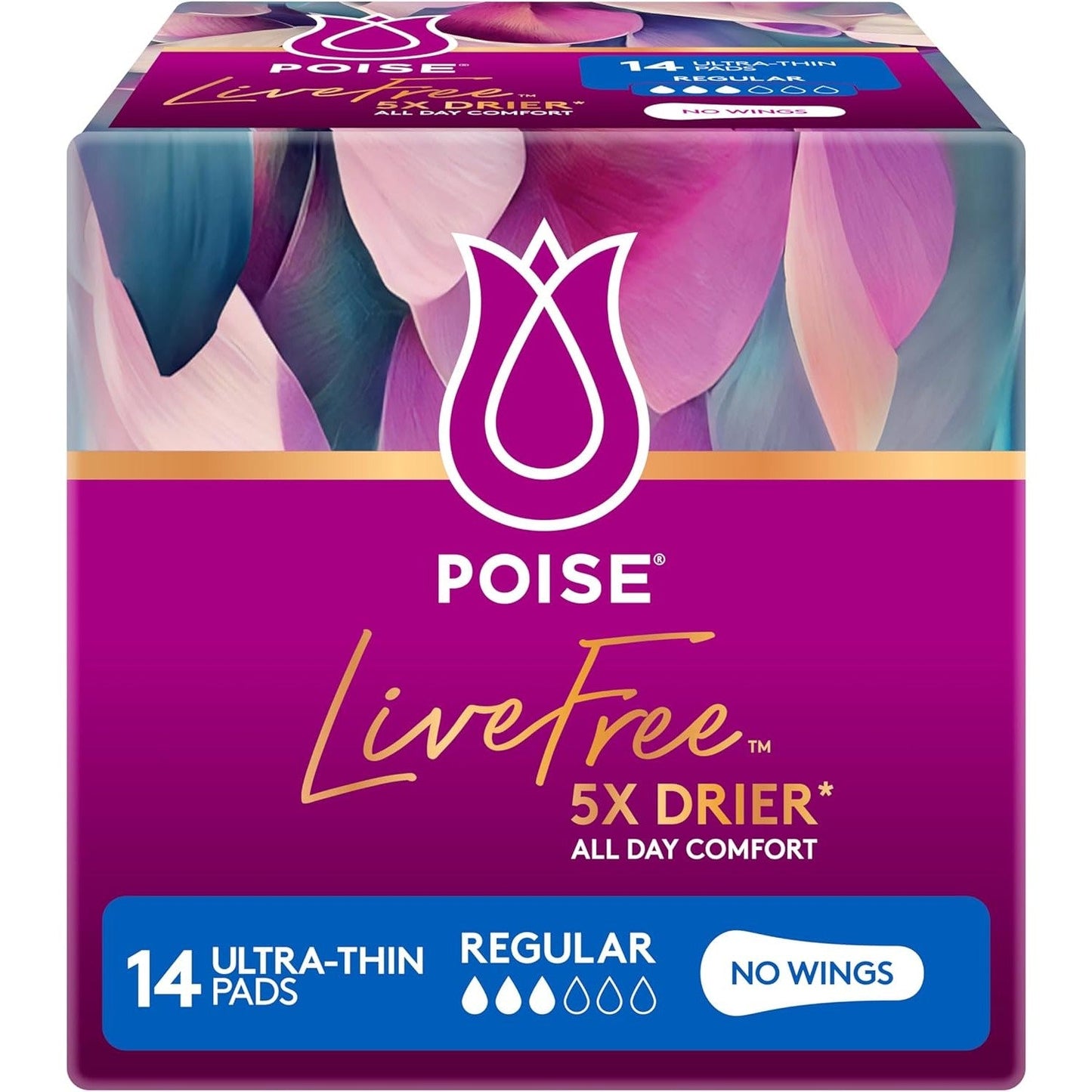 Poise Livefree Pad Reg 14pk