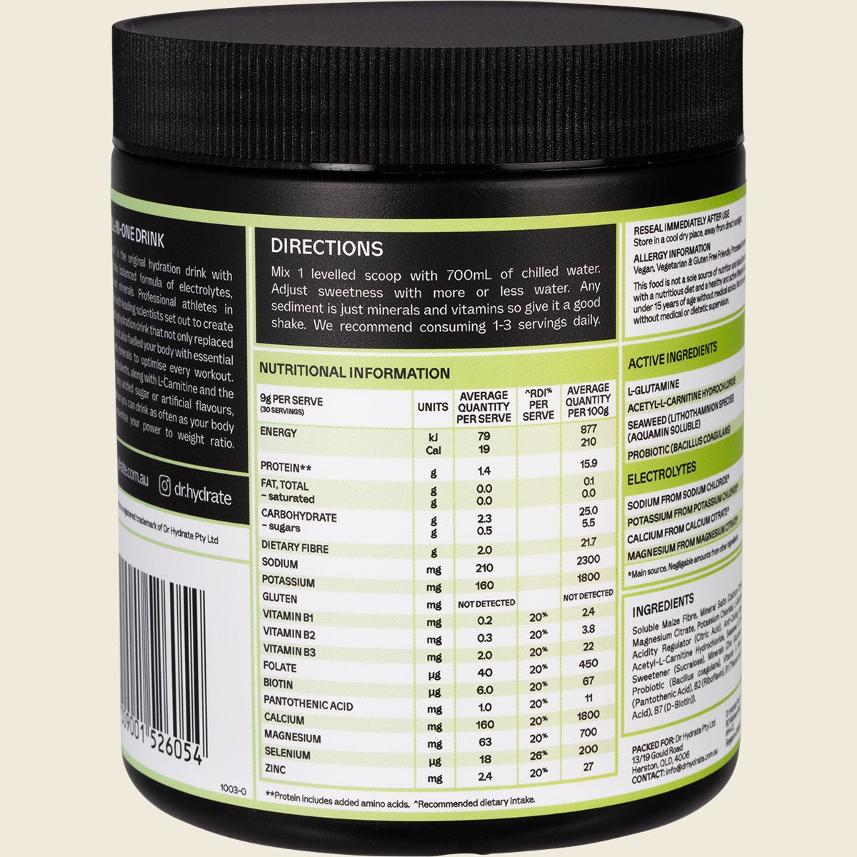 Dr. Hydrate All-In-One Hydration Drink Hasta Cert Lychee Lime 270g