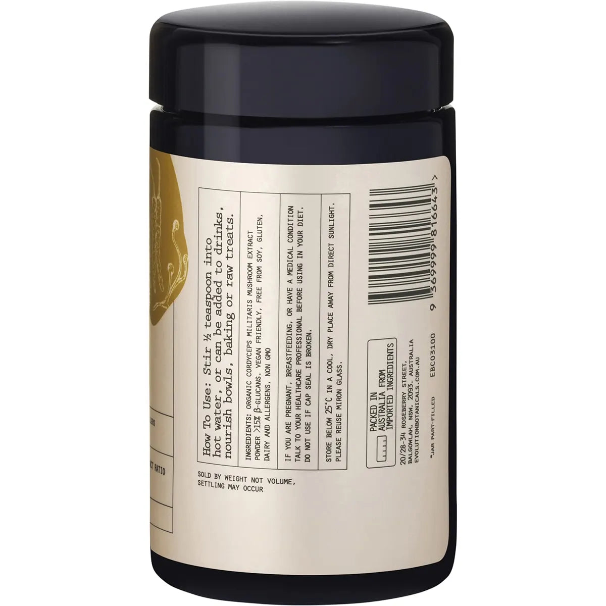 EVOLUTION BOTANICALS Organic Cordyceps Militaris Elite Performance 100g