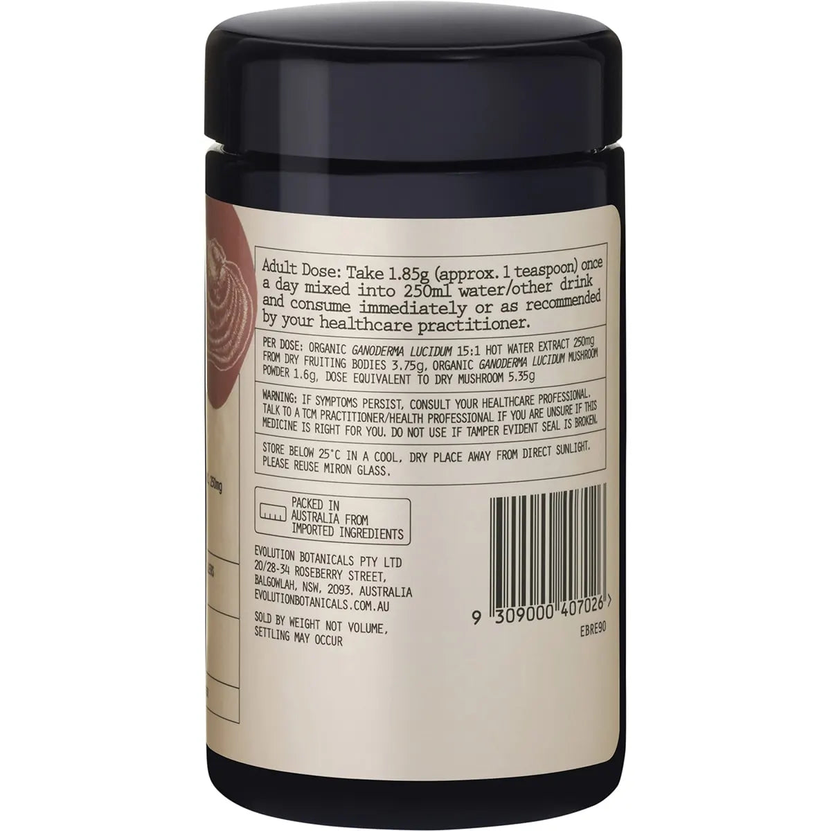 EVOLUTION BOTANICALS Reishi Extract Organic 15:1 Fuctional Mushrooms 90g