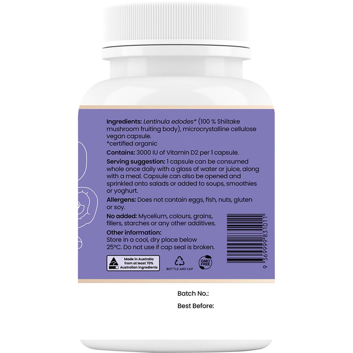 Hi-D Natural Vitamin D 3000 IU 60 Caps