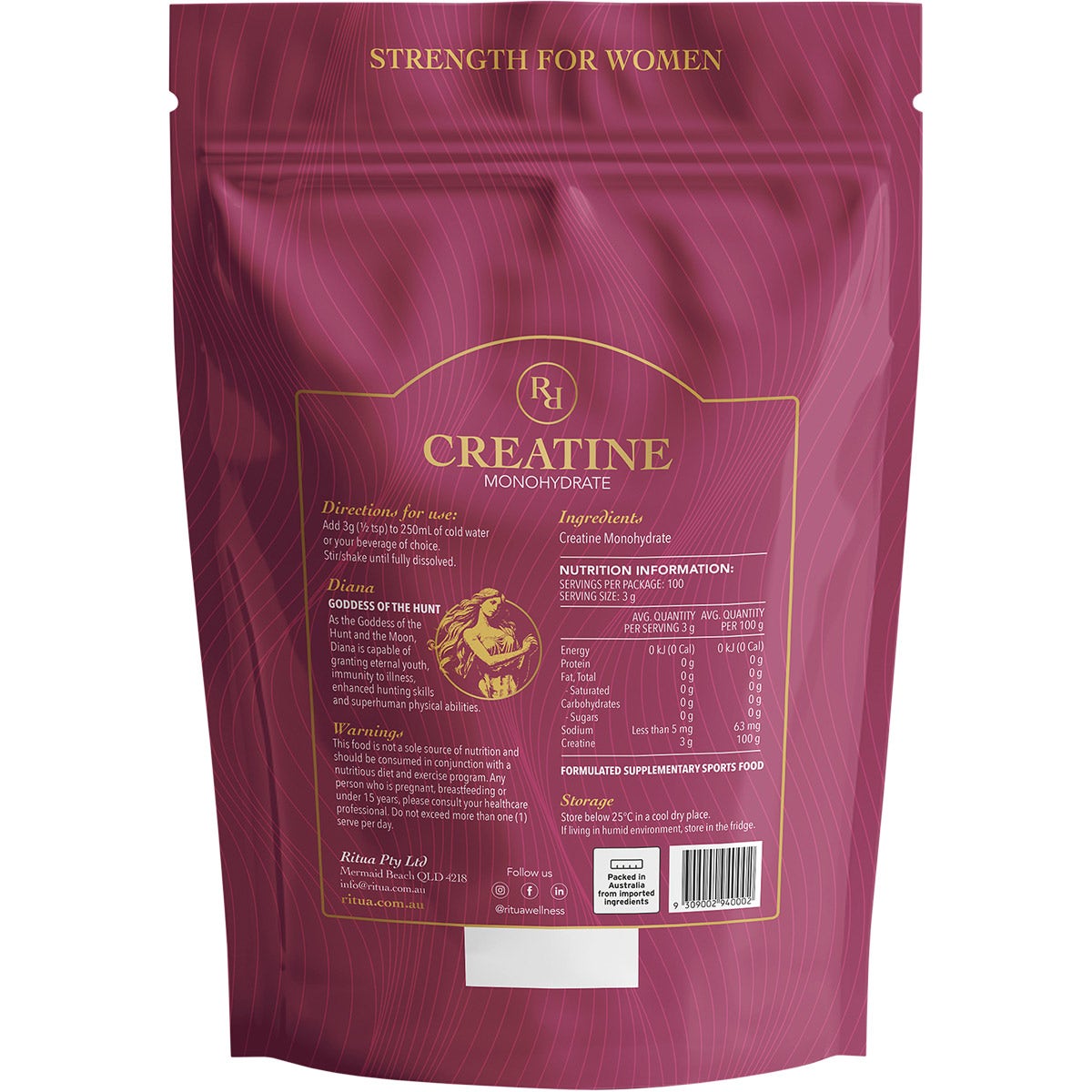 Ritua Creatine Monohydrate Strength For Women 300g