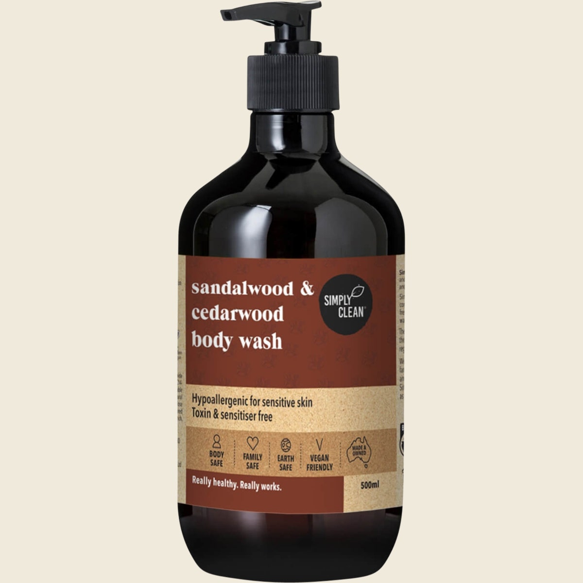 Simply Clean Body Wash Sandalwood & Cedarwood 500ml