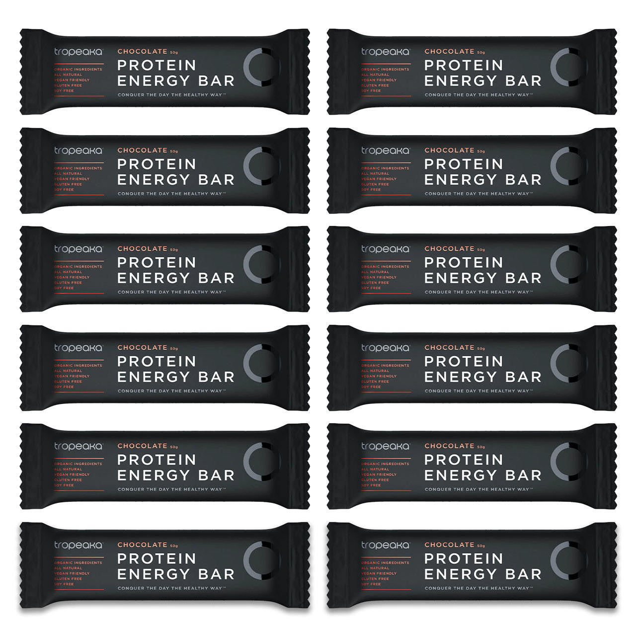 Tropeaka Protein Energy Bar Chocolate 50g (Pack of 12)