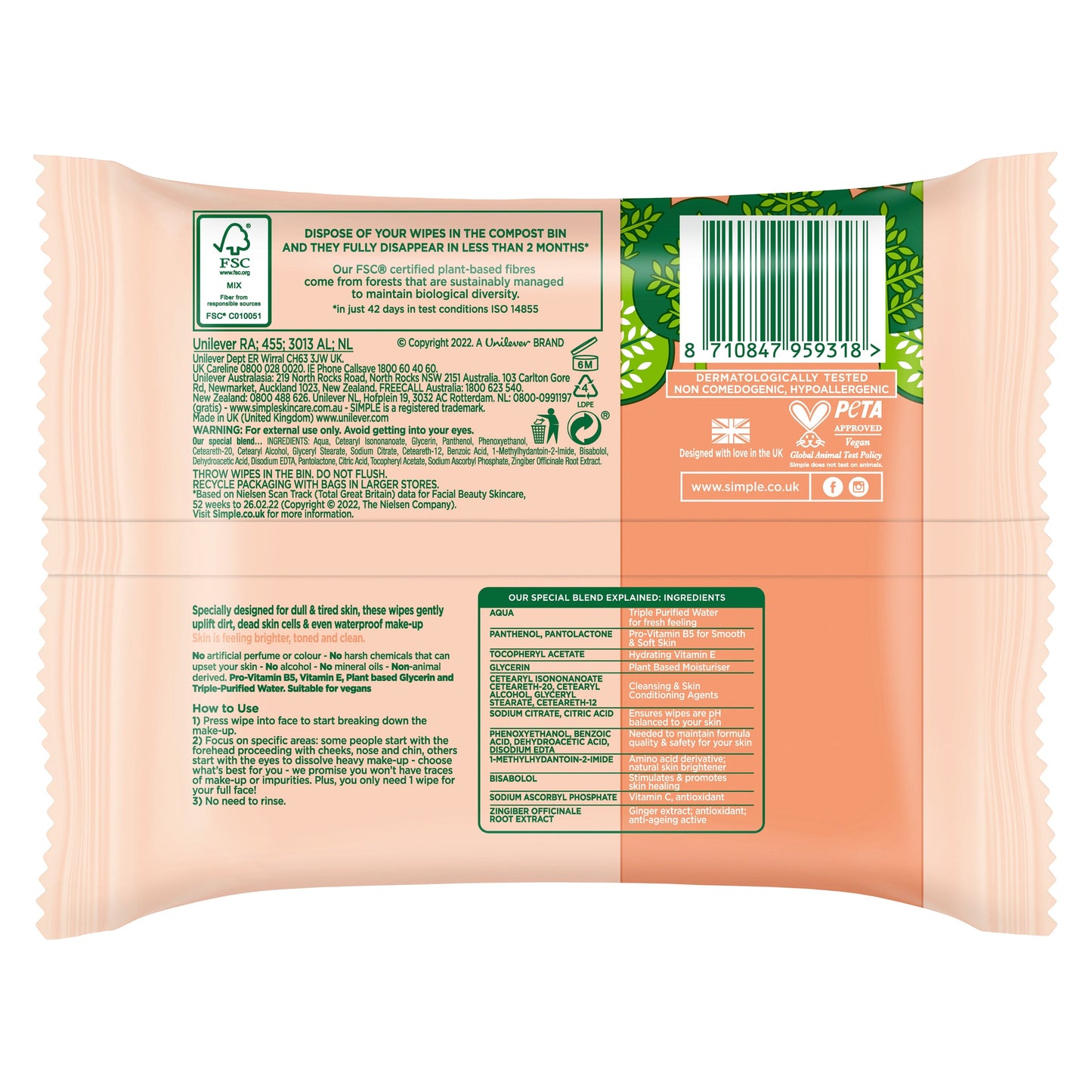 Simple Face Wipes Instant Glow 20s