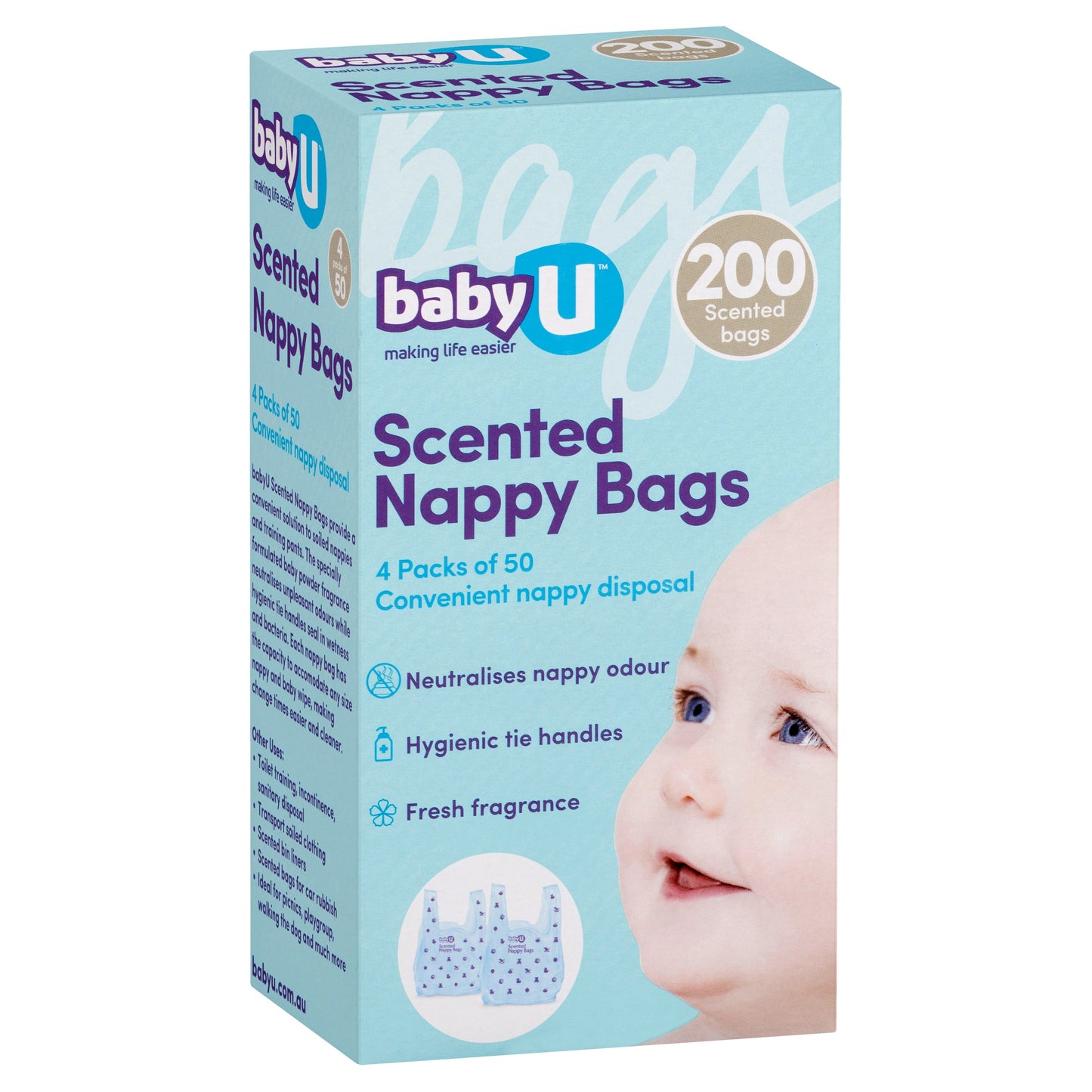 Baby U Nappy Bags 200 Pack