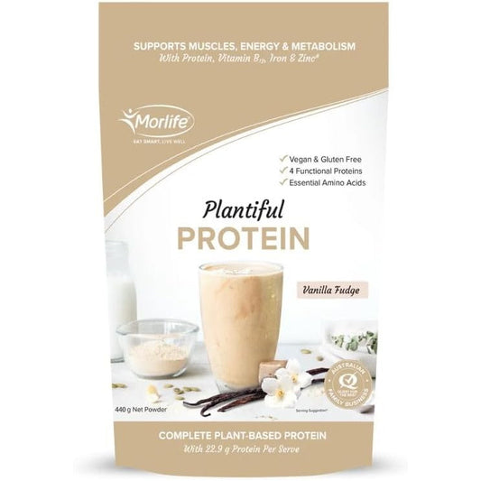 Morlife Plantiful Protein Vanilla Fudge 440g