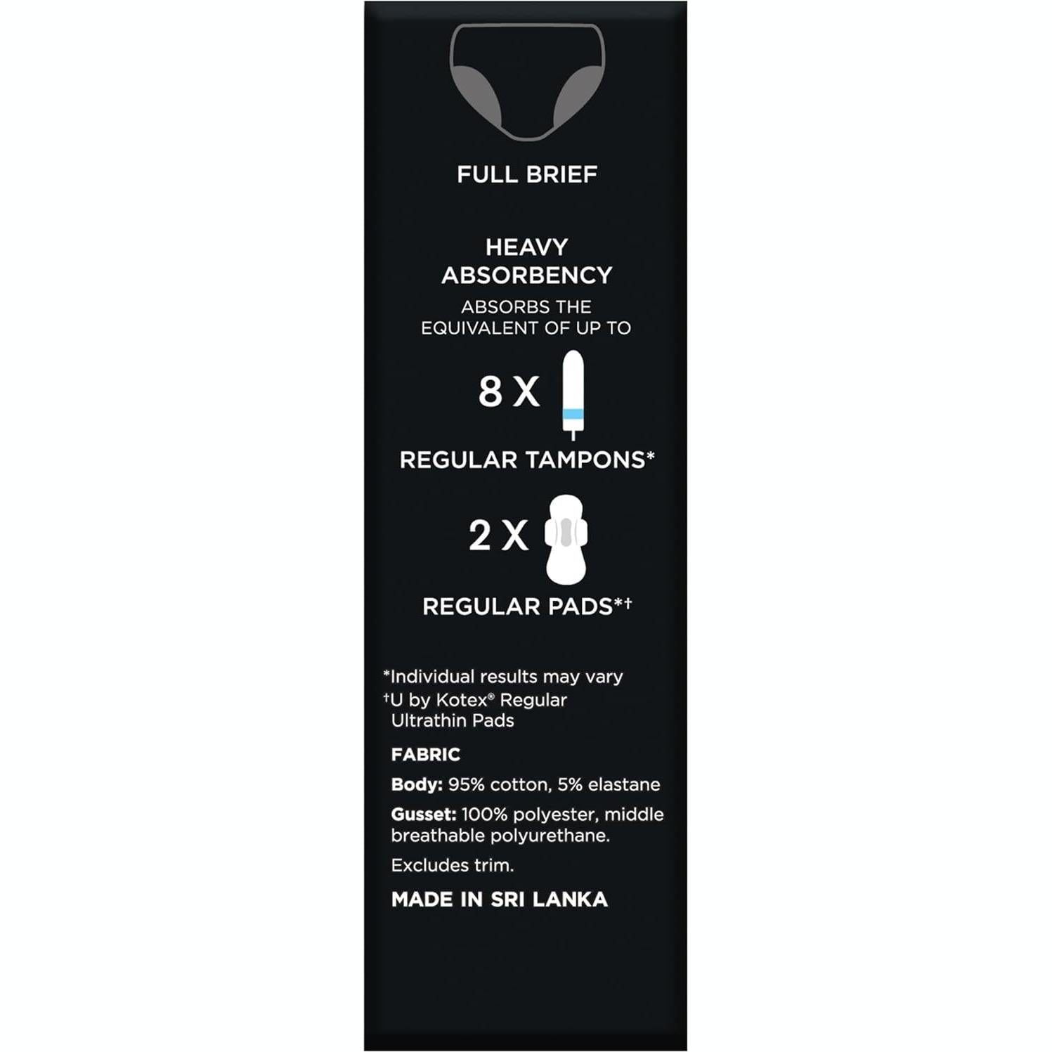 U by Kotex Brief Teen Size Y10-12