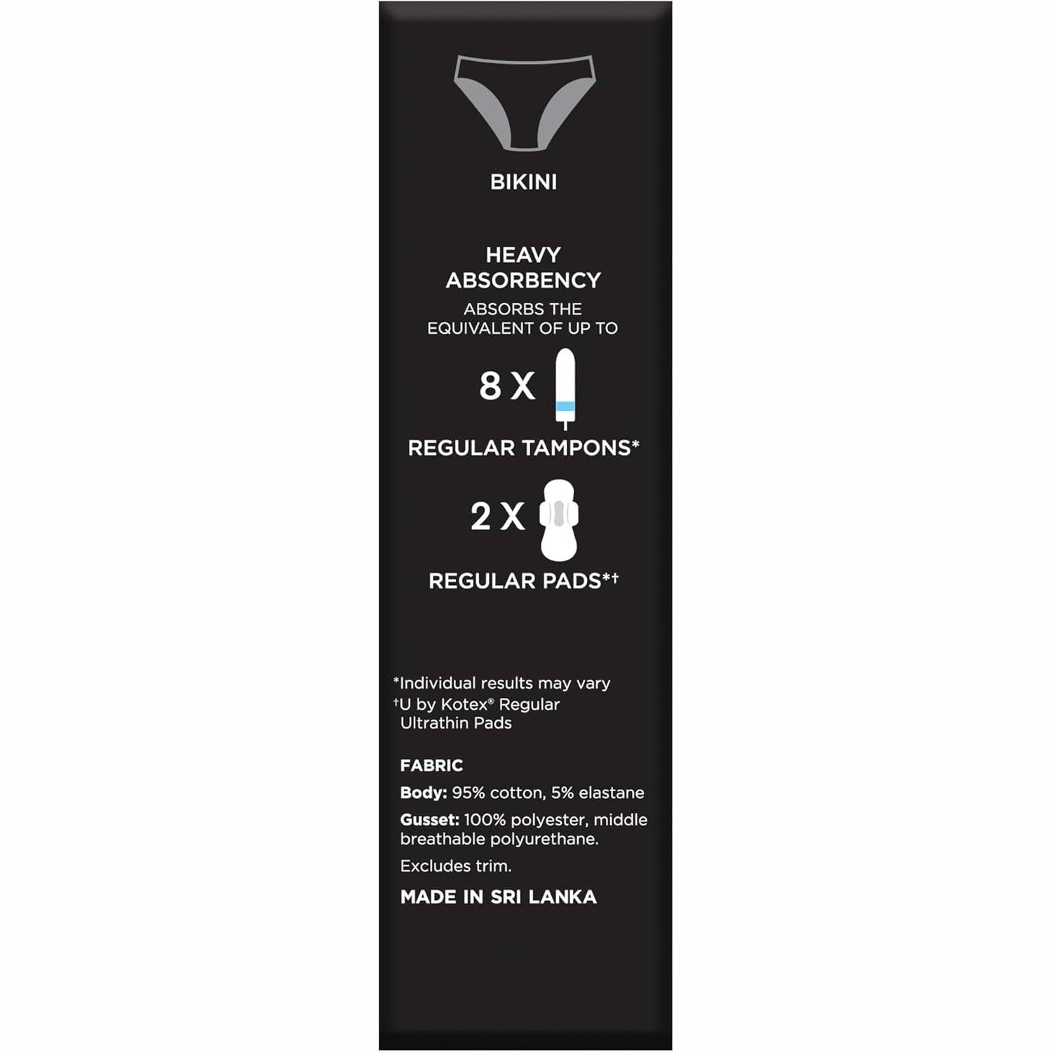 U by Kotex Bikini Size 10