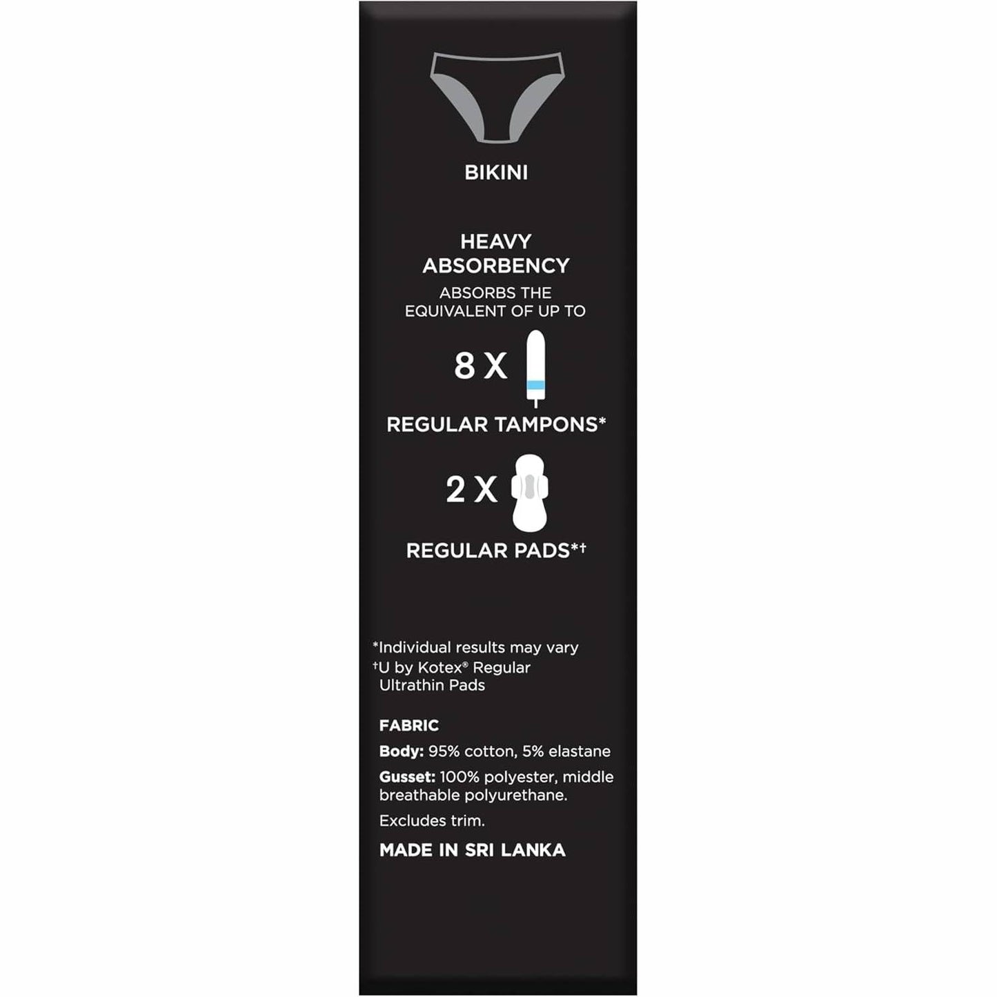 U by Kotex Bikini Size 12