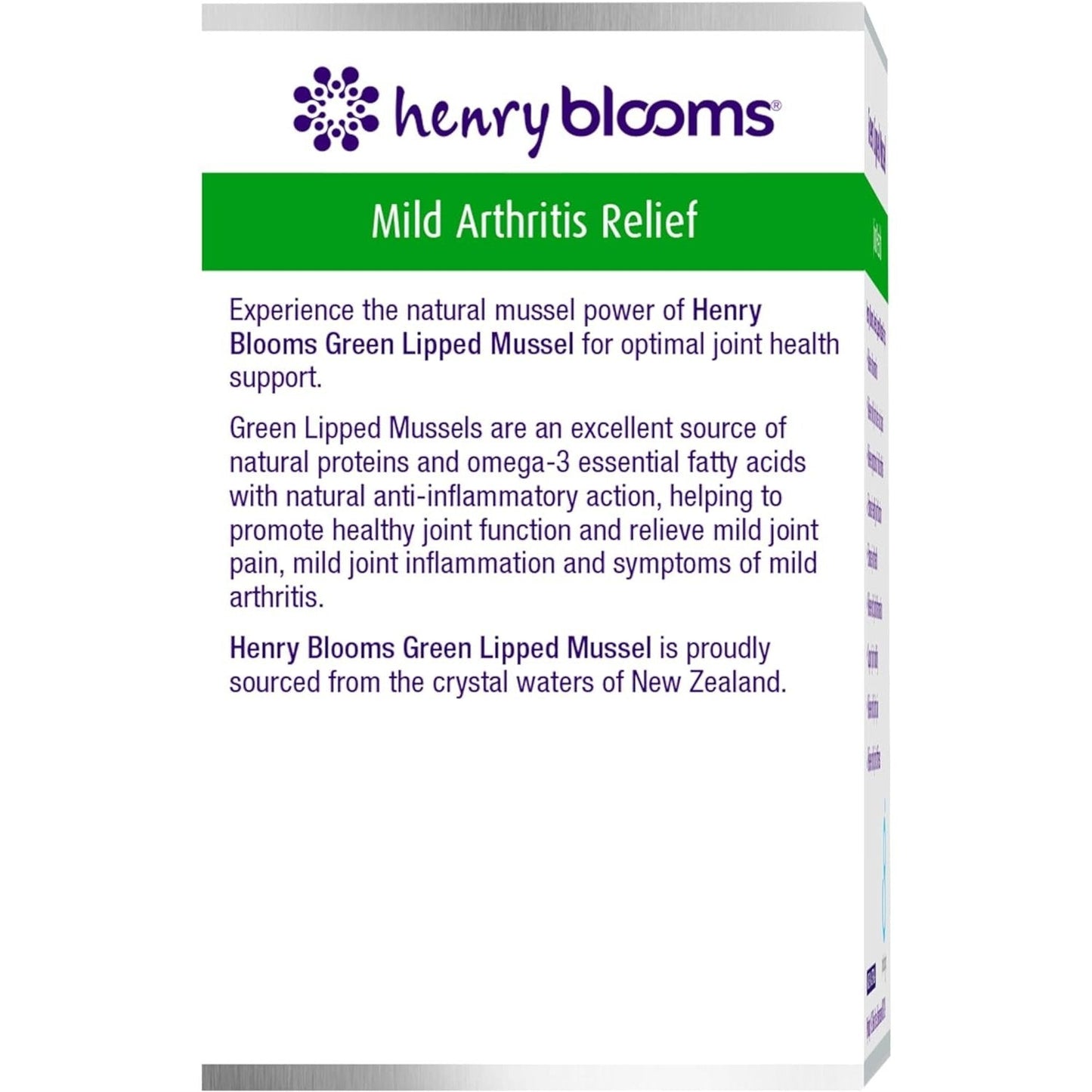 Henry Blooms Green Lipped Mussel 60c