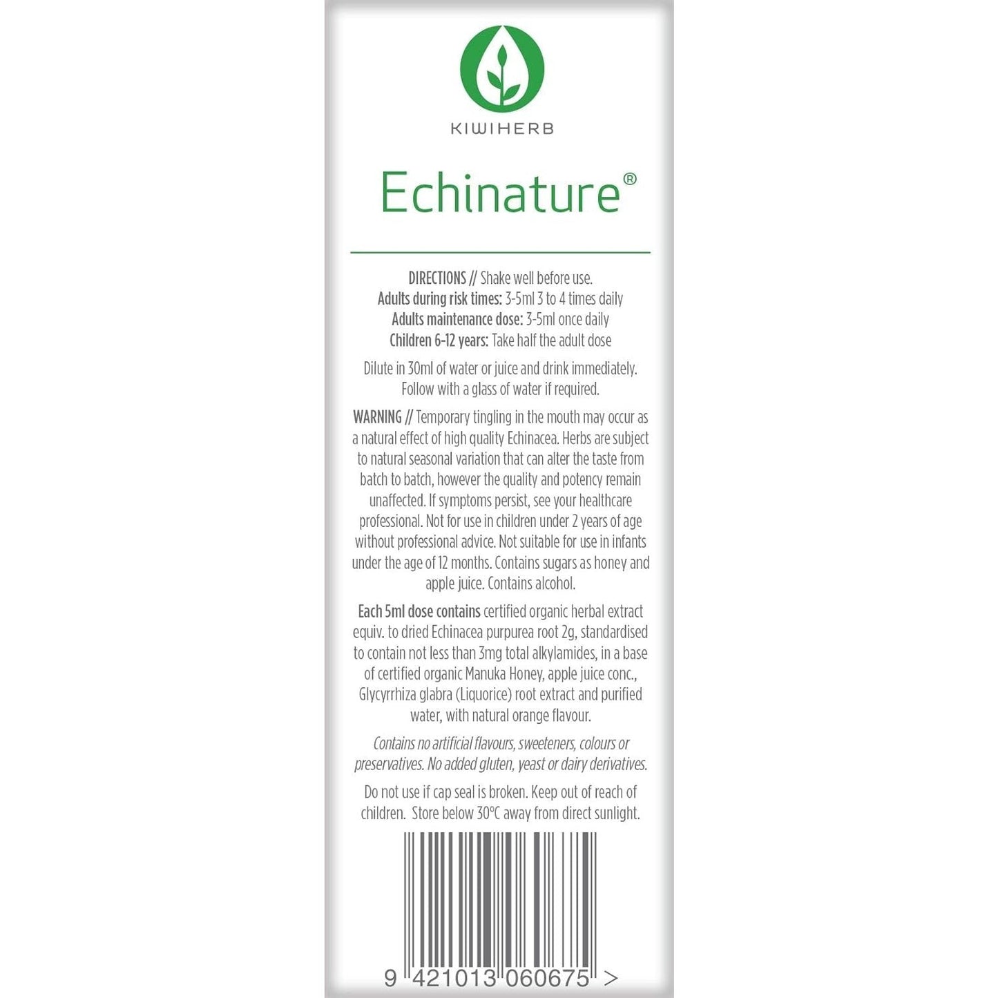 Kiwiherb Organic Echinature Oral Liquid 100ml