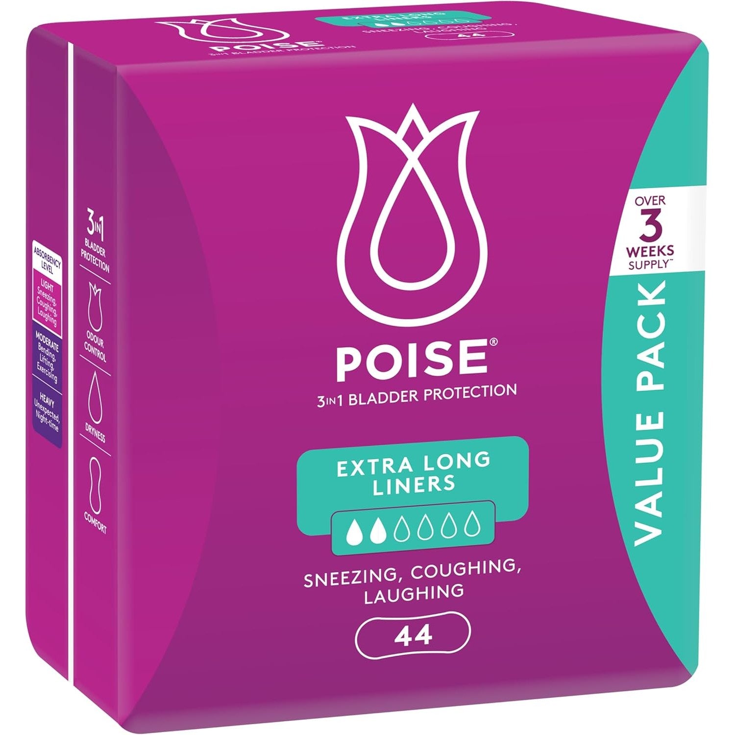 Poise Extra Long Liner 44pk