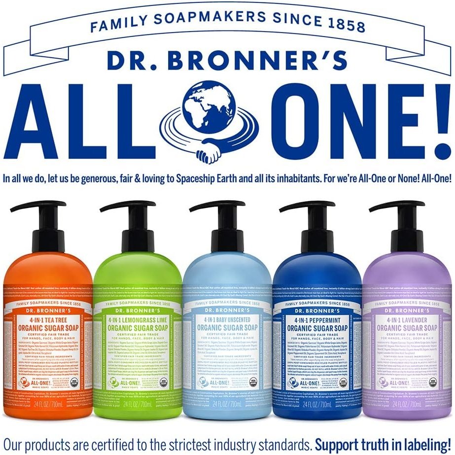 Dr. Bronner's Organic Sugar Soap 4-in-1 Lavender (pump) 710ml