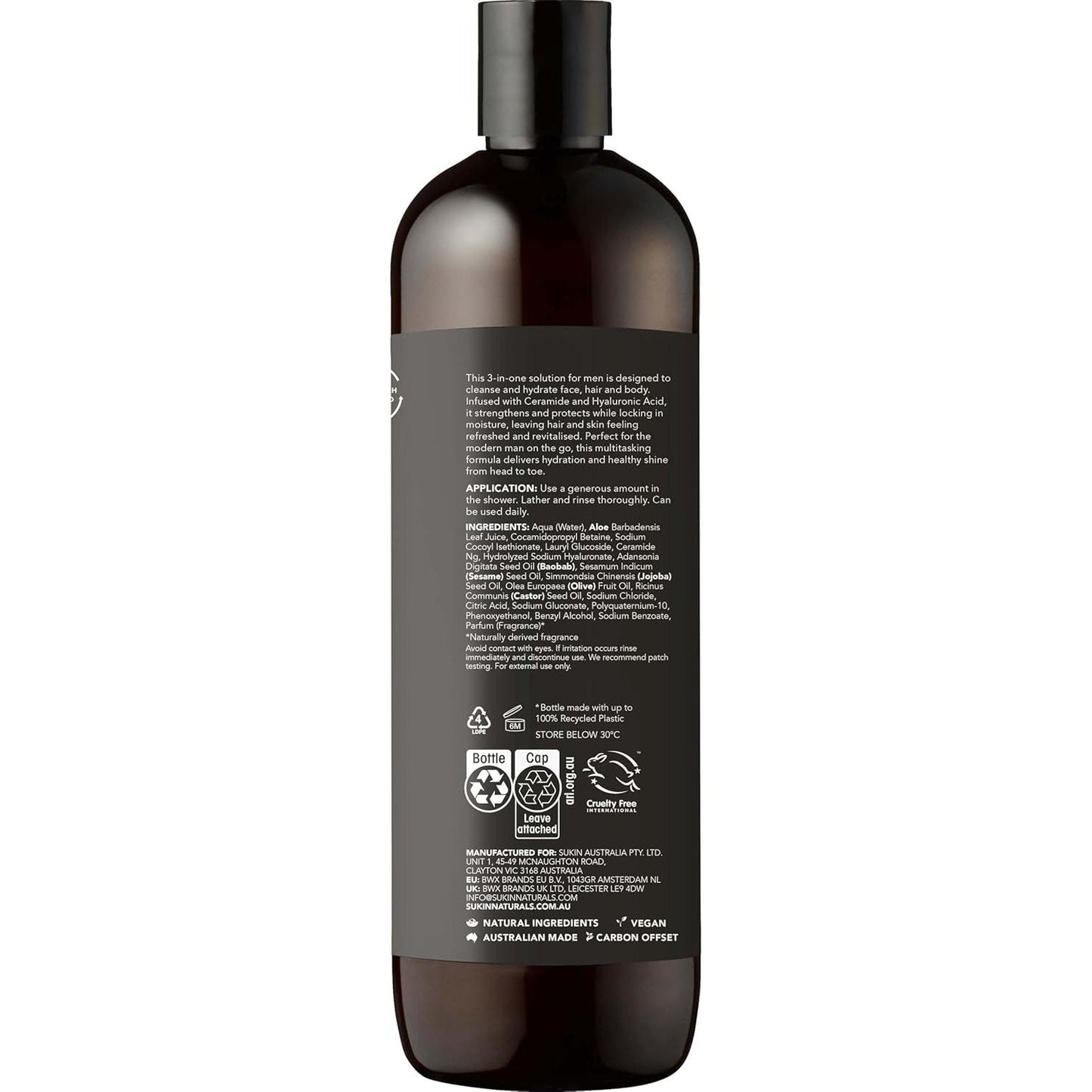 Sukin Men's 3-in-1 Wash 500mL