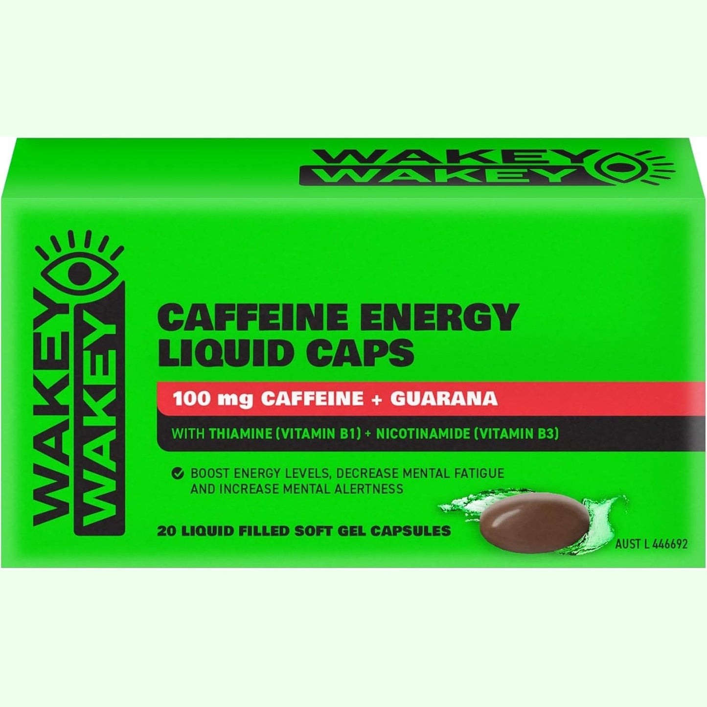 Wakey Wakey Caffeine Energy Liquid 20 Capsules