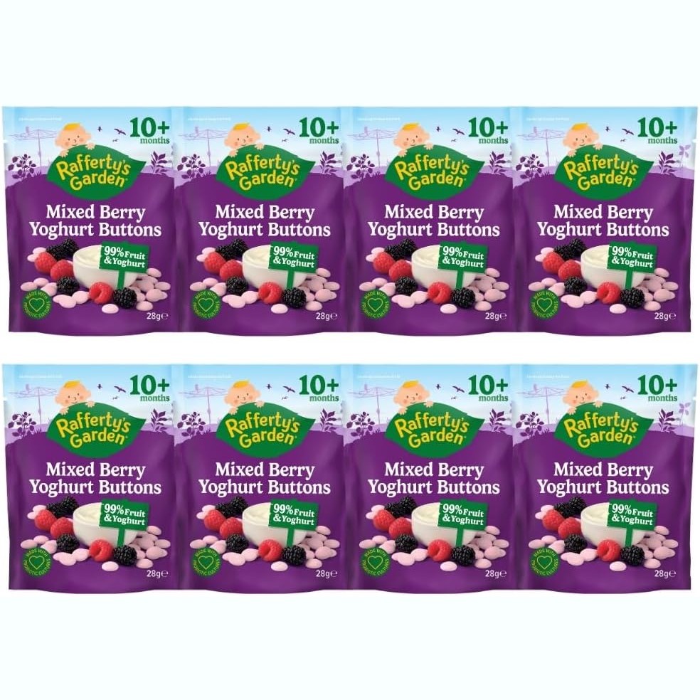 Raffertys Garden 10+ Months Mixed Berry Yoghurt Buttons 28g Z8