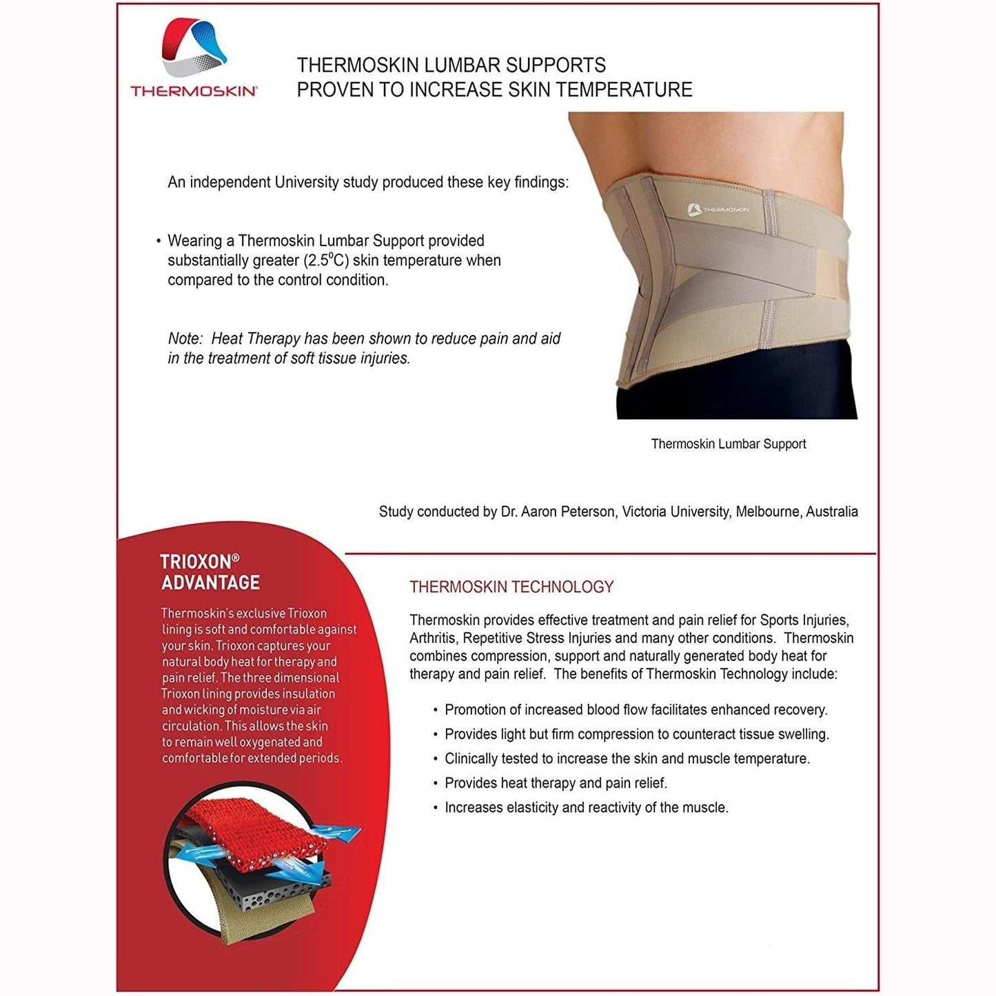 T/skin Thermal Adj Lumbar Suppt Blk L/xl