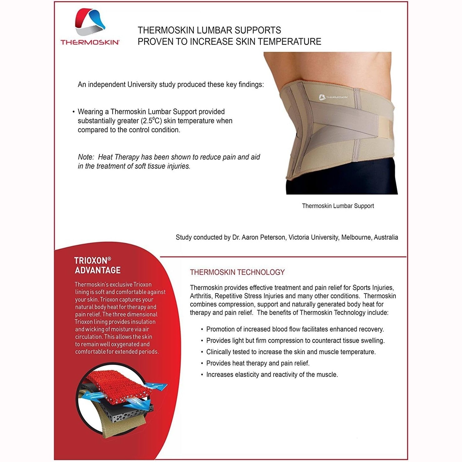 T/skin Thermal Adj Lumbar Suppt Blk L/xl