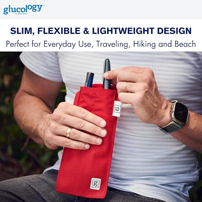 Glucology Insulin Pen Cool Pouch Large Red
