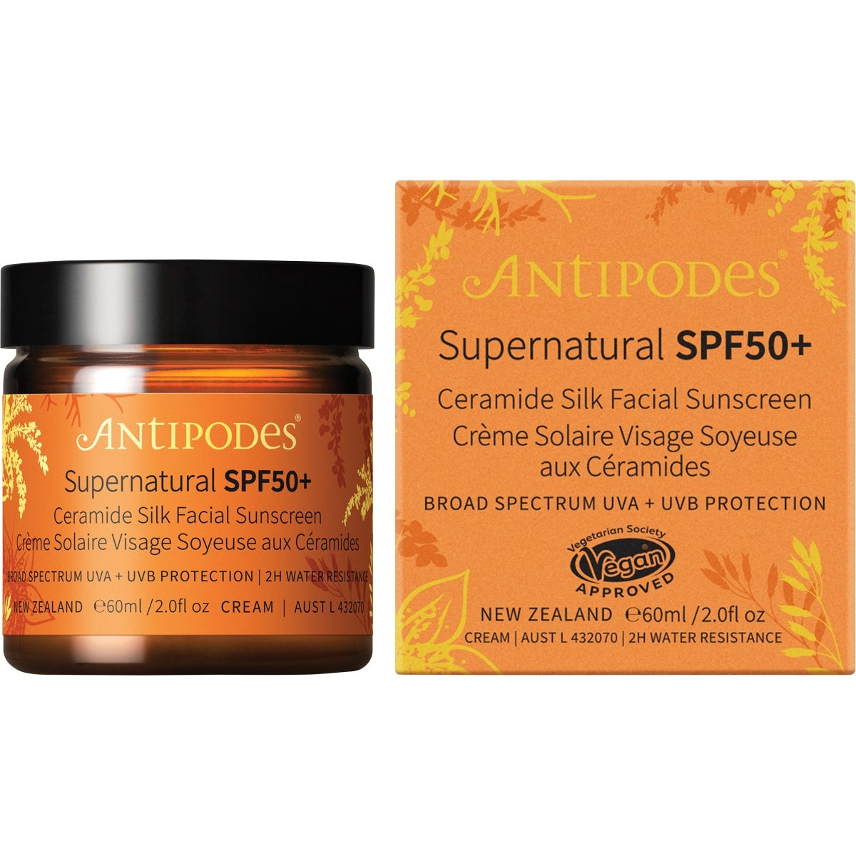 Antipodes Supernatural Spf50+ Ceramide Silk Sunscreen 60ml
