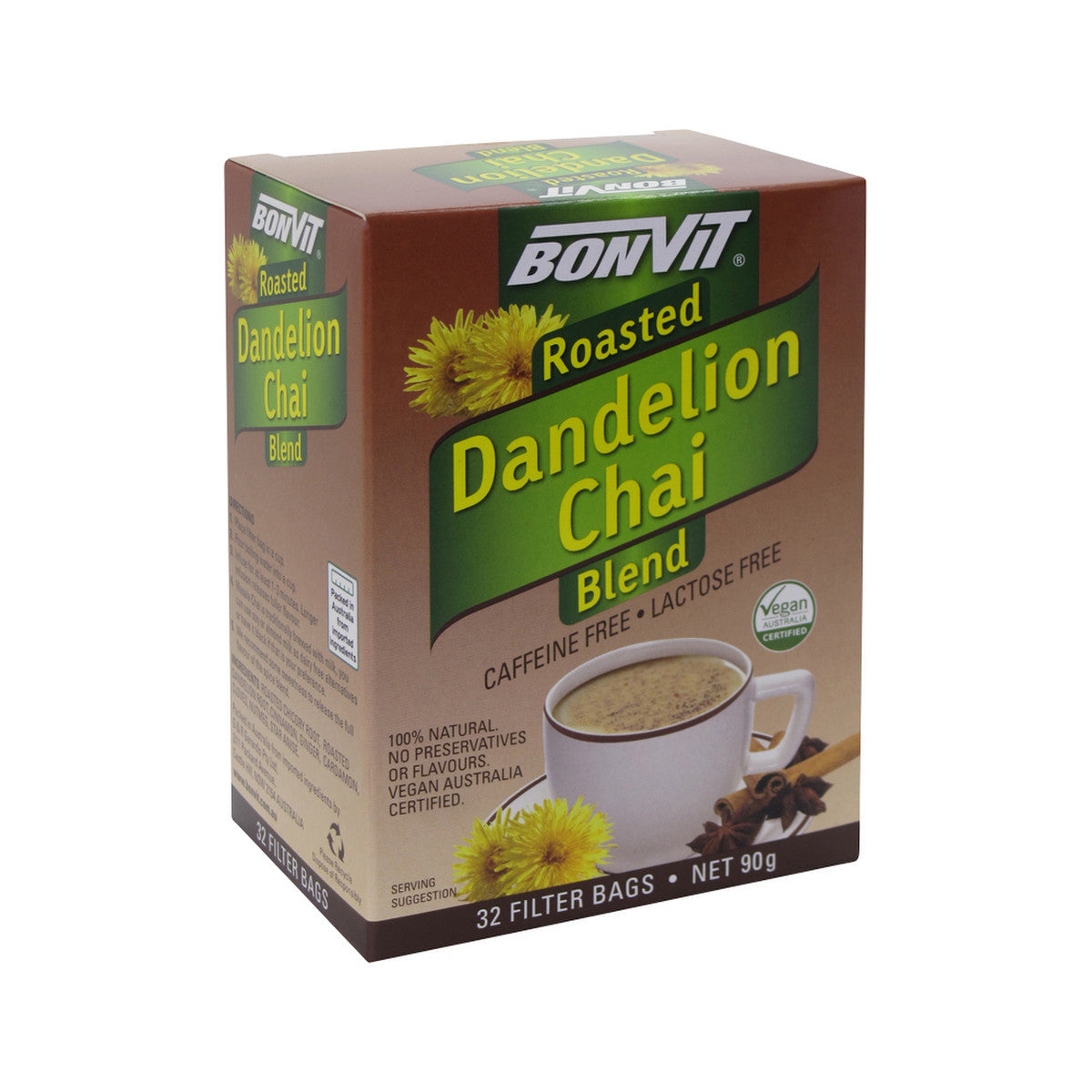 Bonvit Roasted Dandelion Chai Blend Tea X 32 Filter Bags