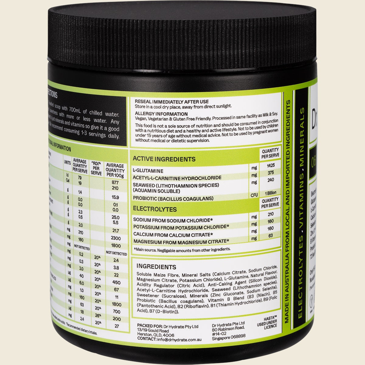 Dr. Hydrate All-In-One Hydration Drink Hasta Cert Lychee Lime 270g