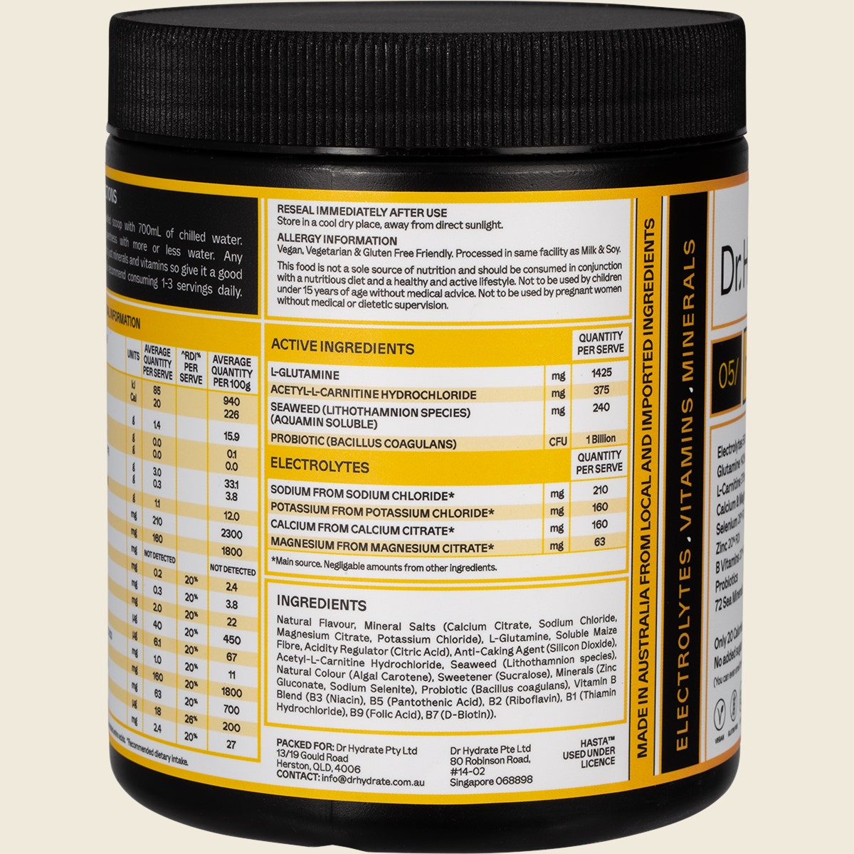 Dr. Hydrate All-In-One Hydration Drink Hasta Cert Mango Passionfruit 270g