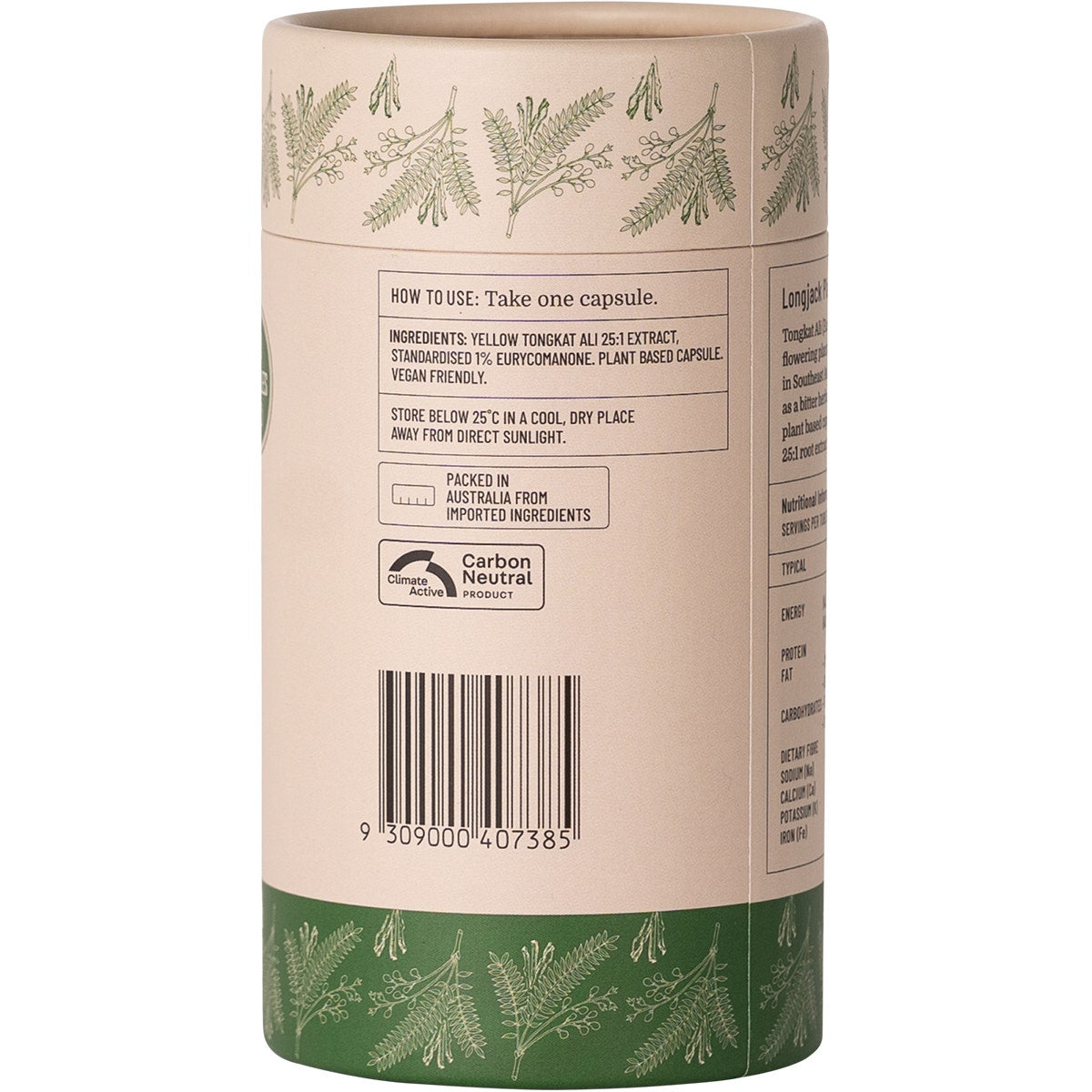 Evolution Botanicals Tongkat Ali Longjack Plant 120 Caps