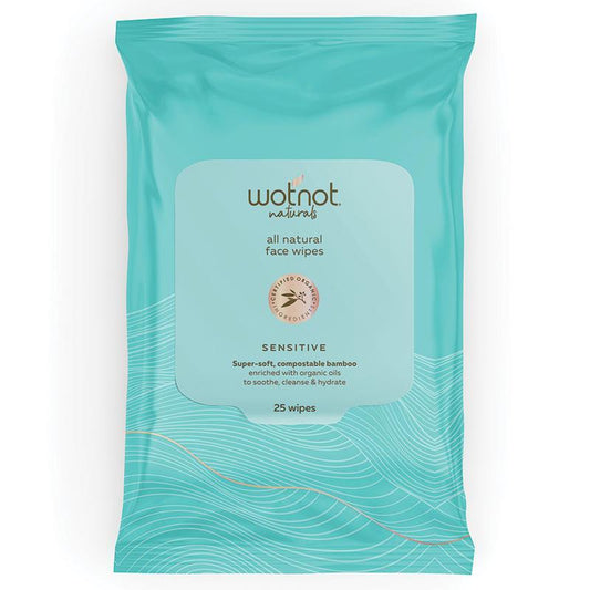 WOTNOT Natural Face Wipes Sensitive 25