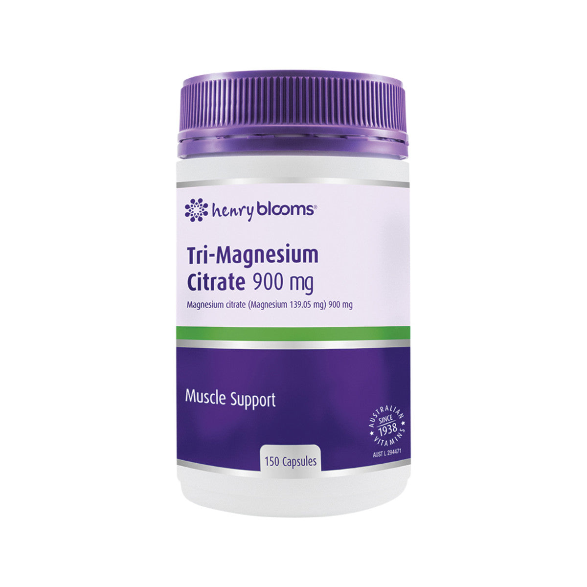 Henry Blooms Tri-Magnesium Citrate 900mg 150c