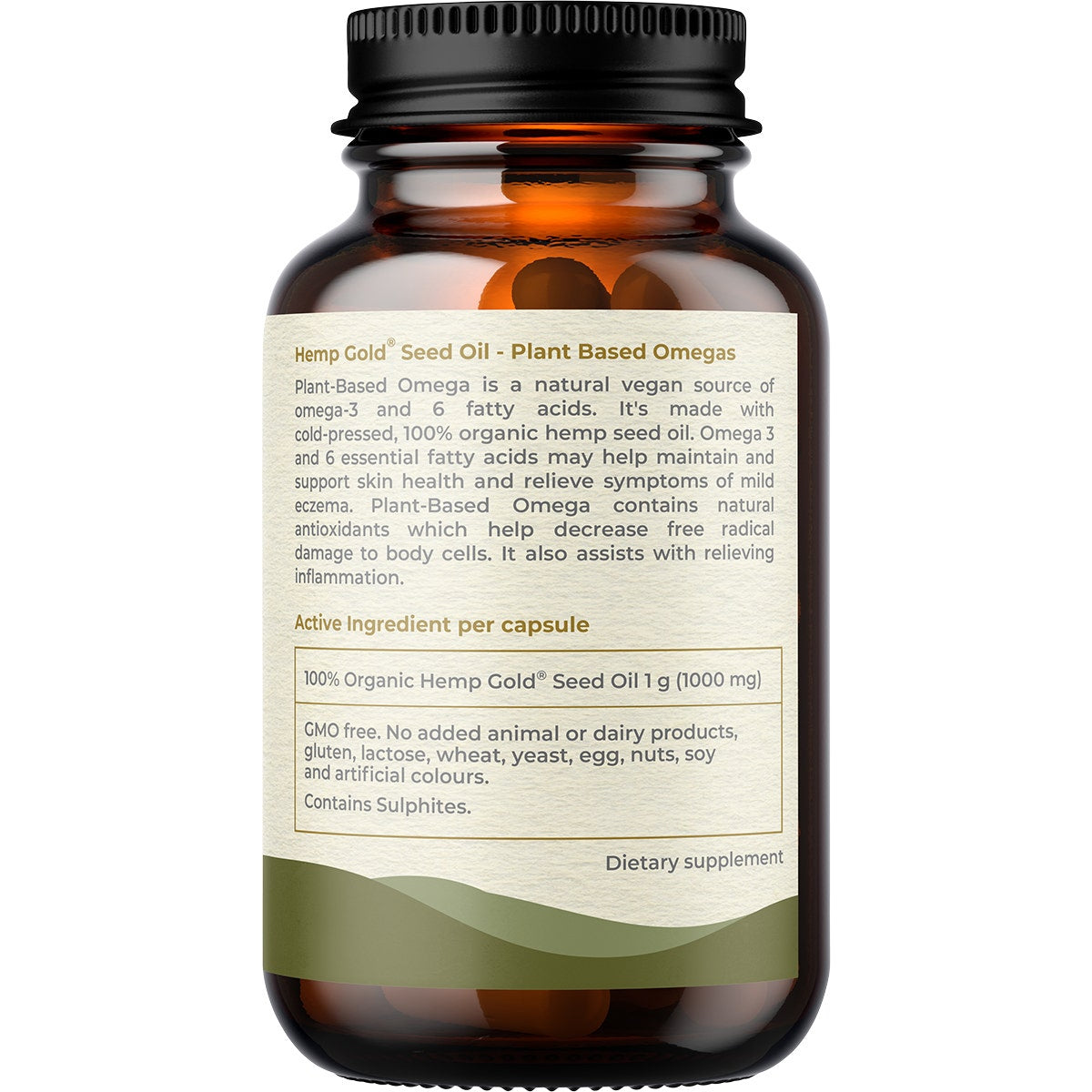 HEMP FOODS AUSTRALIA HEMP FOODS AUSTRALIA Plant-Based Omega Capsules with Hemp Gold Seed Oil  60