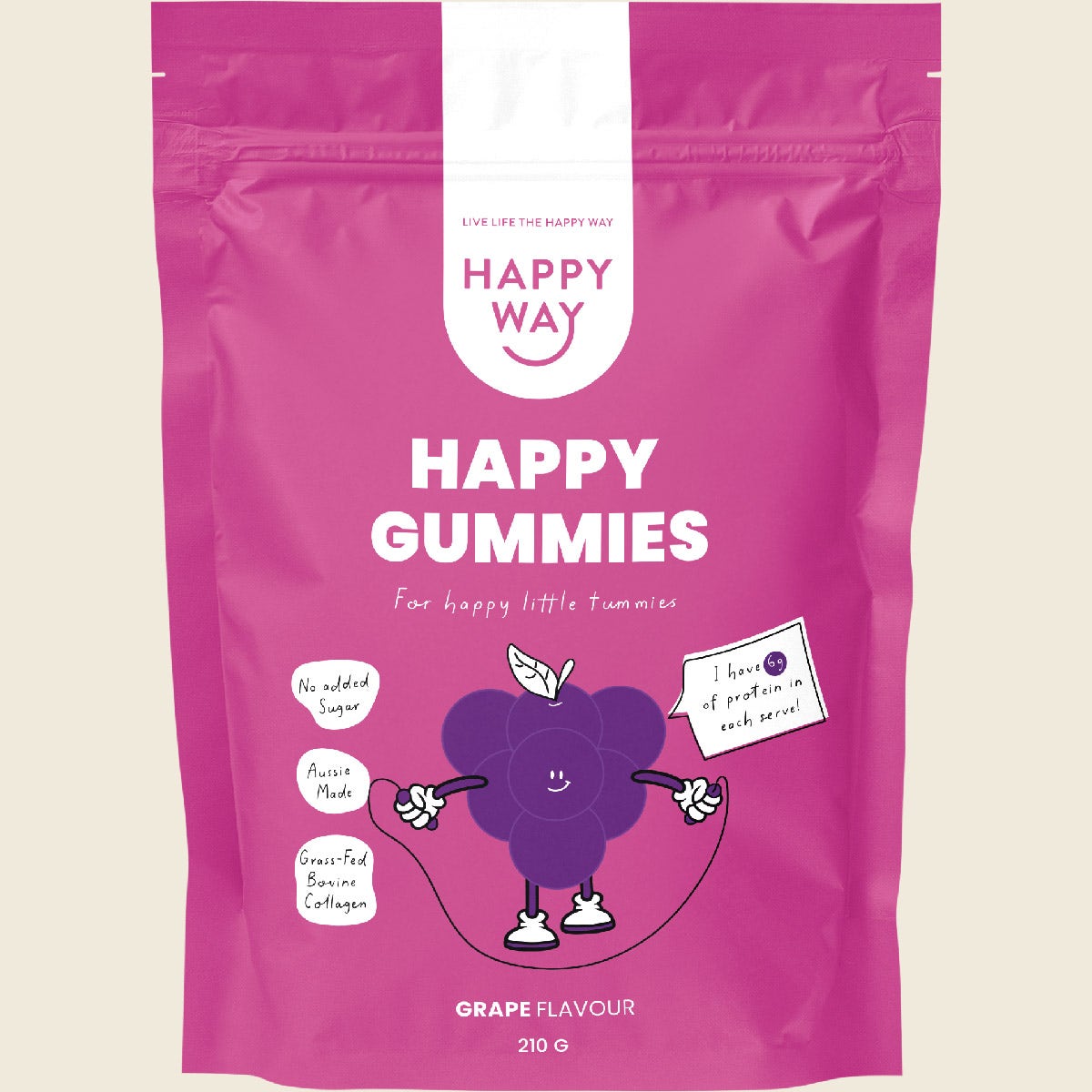 Happy Way Happy Gummies Grape 210g