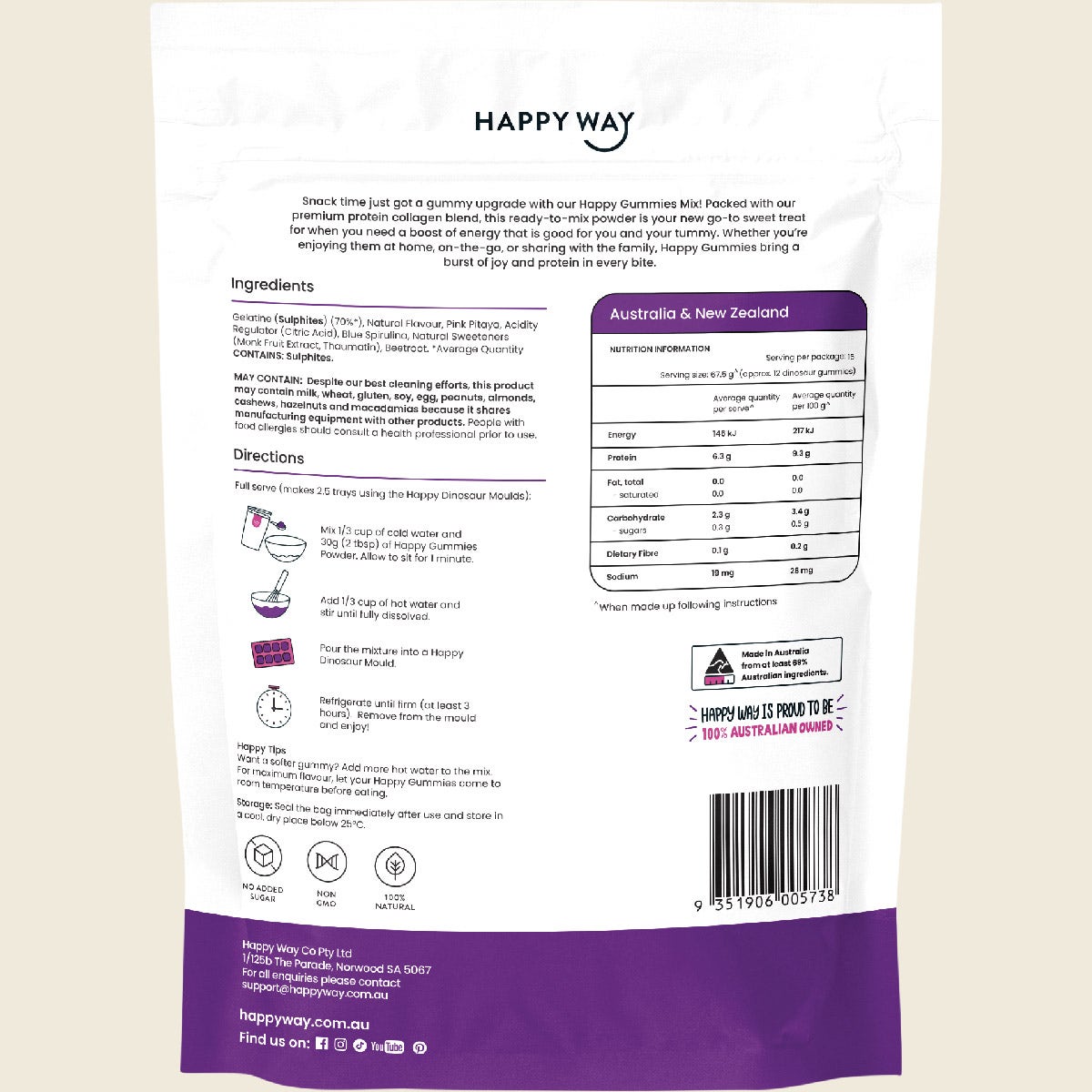 Happy Way Happy Gummies Grape 210g