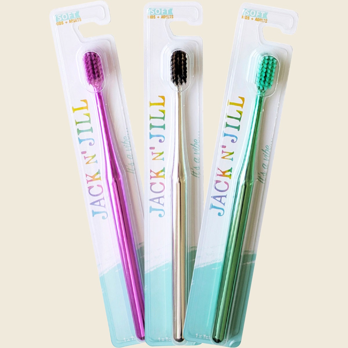 Jack N' Jill Toothbrush Kids & Adults Chrome Soft