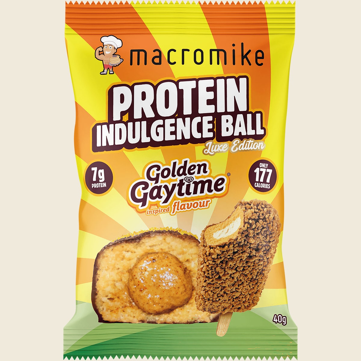 Macro Mike Protein Indulgence Ball Golden Gaytime 12x40g