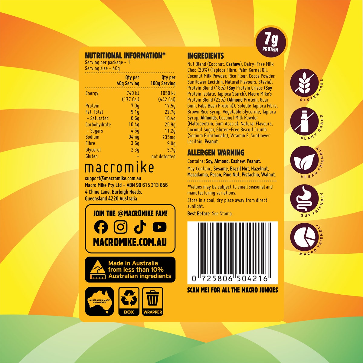 Macro Mike Protein Indulgence Ball Golden Gaytime 12x40g