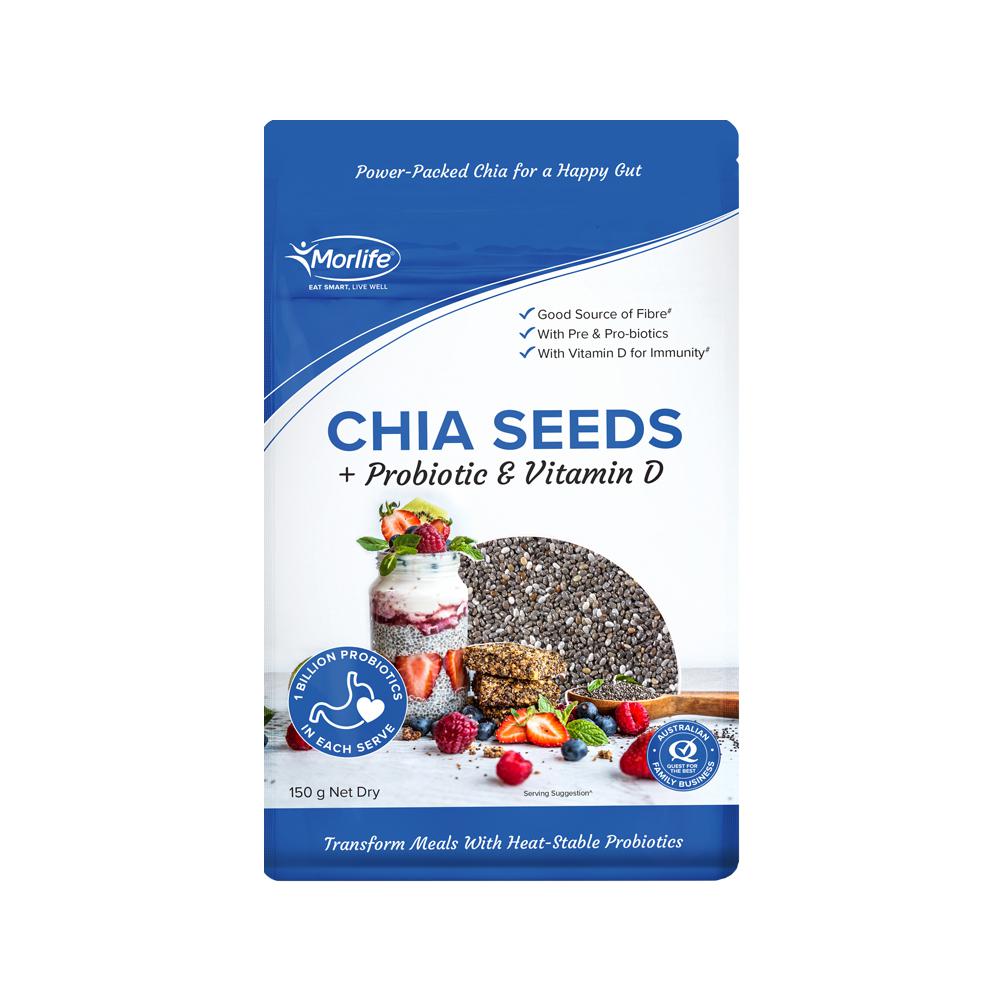 Morlife Chia Seeds + Probiotic & Vitamin D 150g