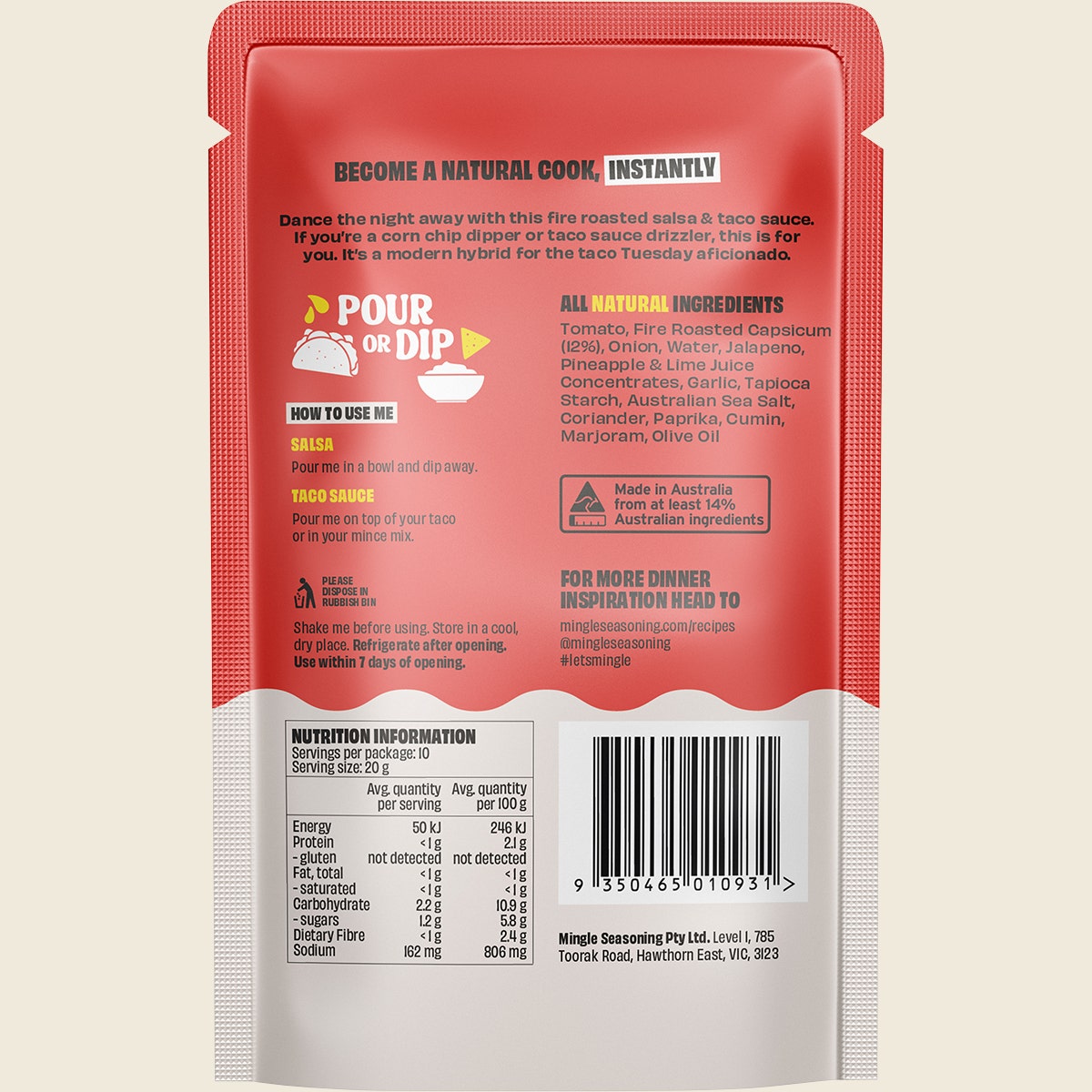 Mingle Salsa & Taco All Natural Sauce 8x200g