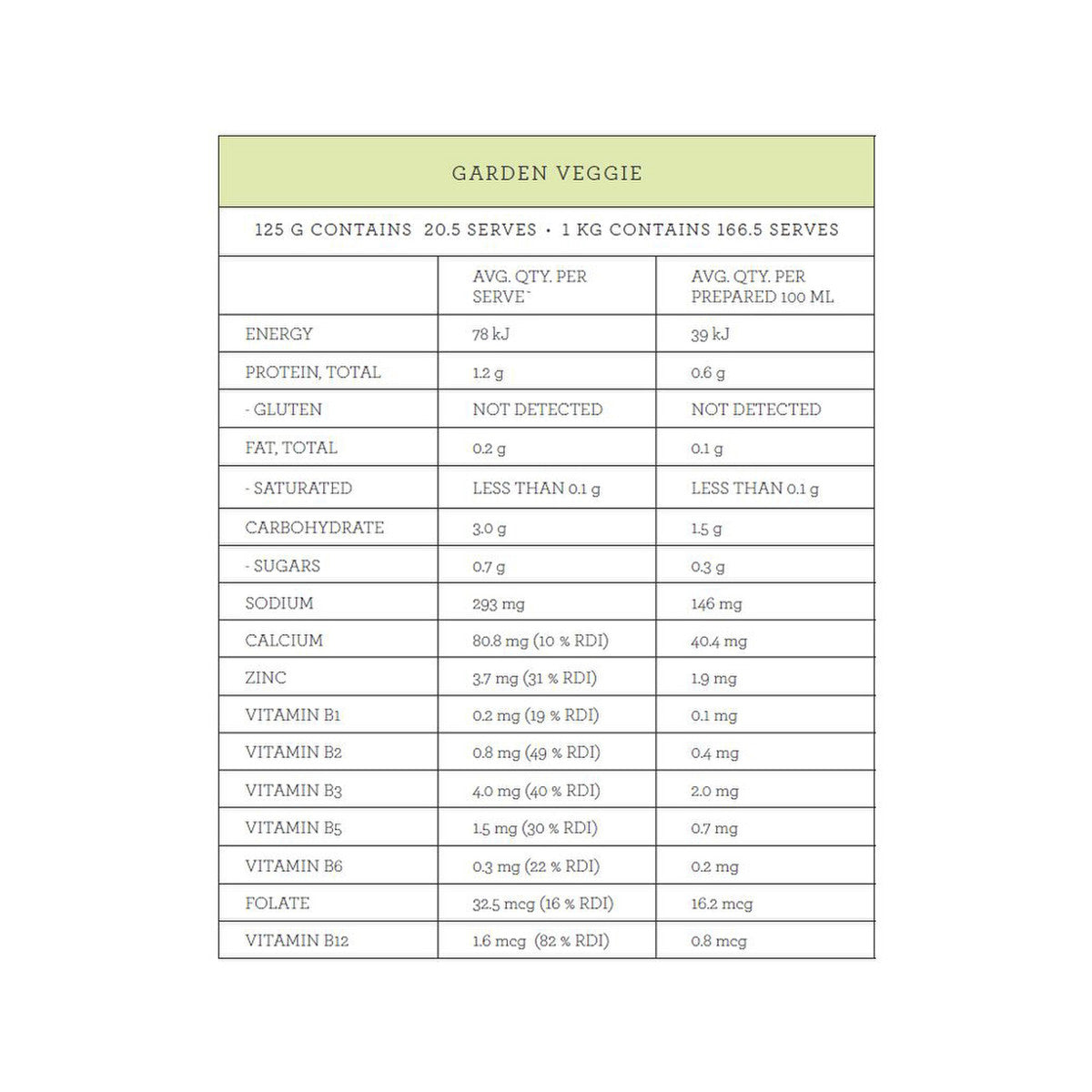 Nutra Organics Broth Vegetable Garden Veggie 125g