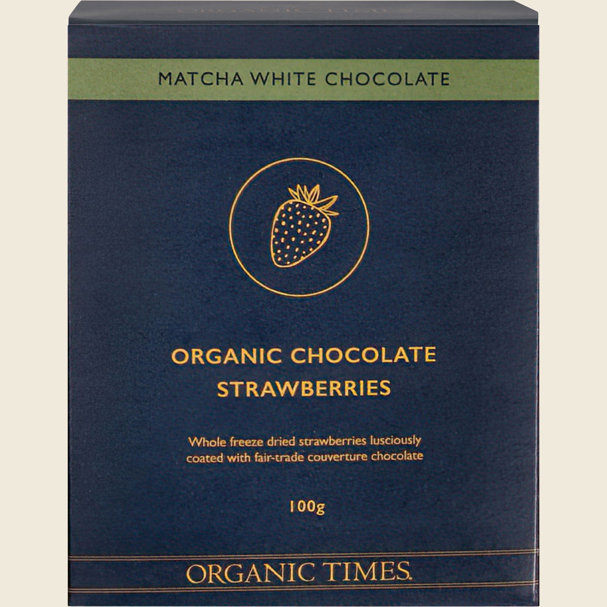 Organic Times Matcha White Chocolate Strawberries 100g