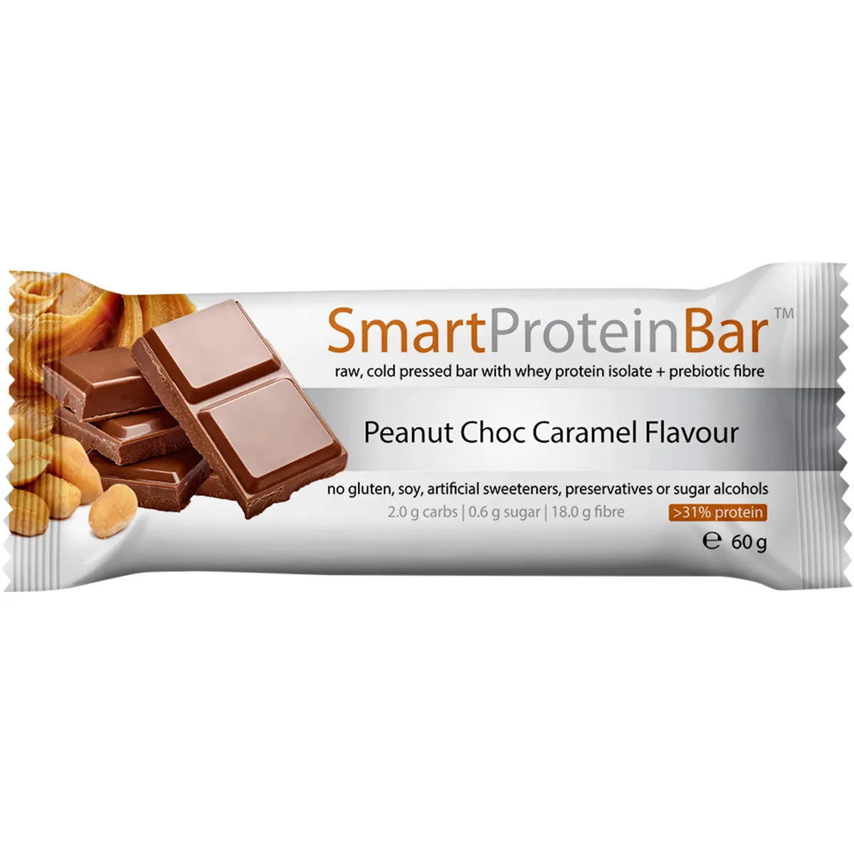 SMART PROTEIN BAR Peanut Choc Caramel Protein Bar 12x60g