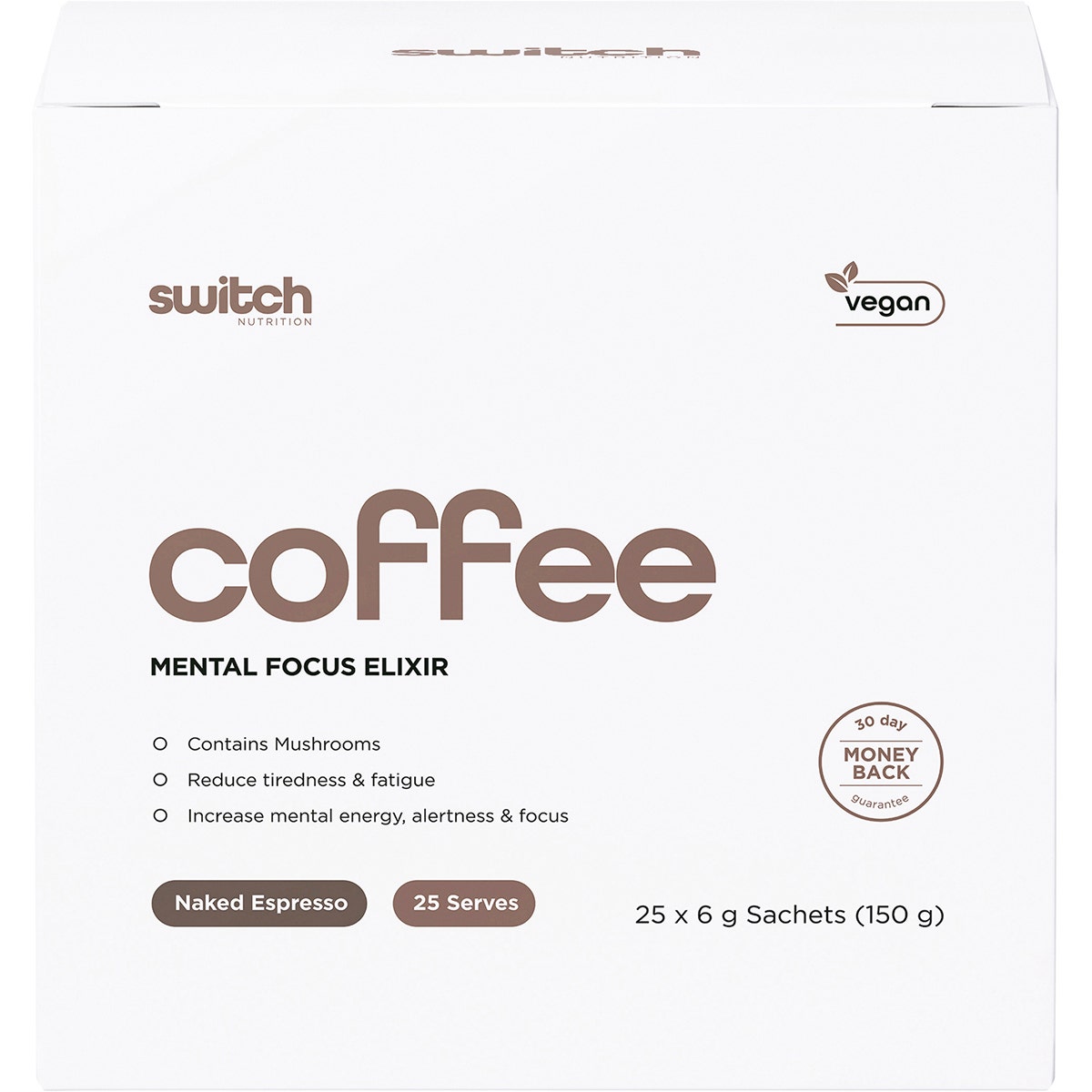 SWITCH NUTRITION Coffee Mental Focus Elixir Naked Espresso 25pk
