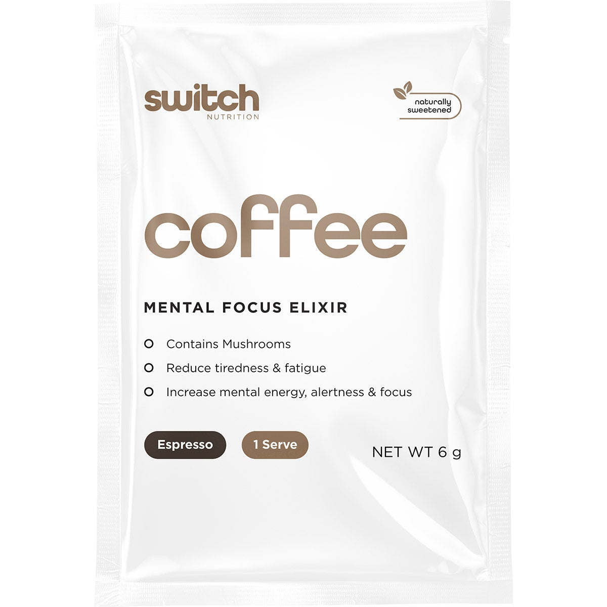 SWITCH NUTRITION Coffee Mental Focus Elixir Espresso Sweetened 25pk