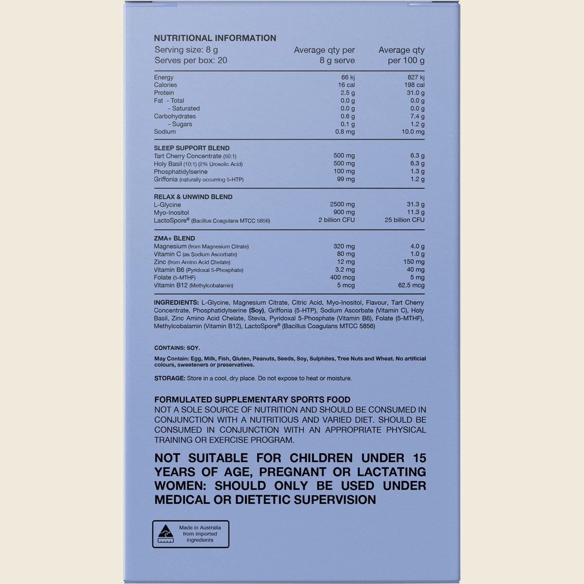 Switch Nutrition Sleep Magnesium Sachets Tropical Fruit 20x8g